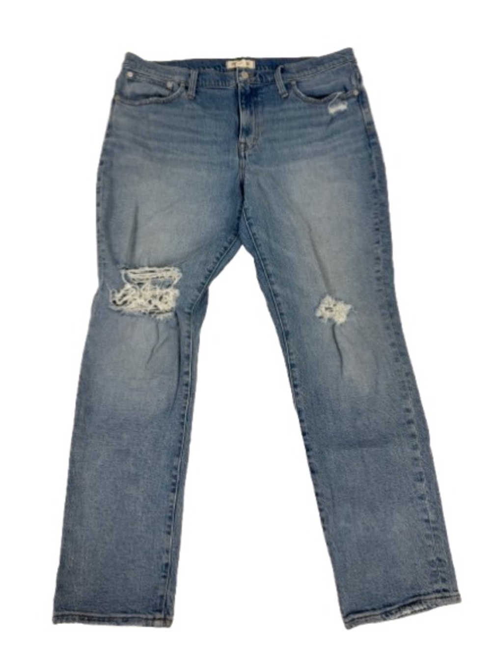 Madewell The Slim Boyjean Size 32 High Rise Distressed Straight Leg Denim